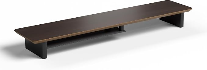 Walnut Dual‑Tier Monitor Stand for Modern Desk Setup – Minimalist Wooden Riser - Image 8