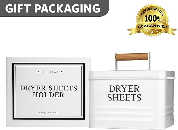 Calindiana Modern Farmhouse Metal Laundry Dryer Sheets Holder Fabric Softener - Image 6