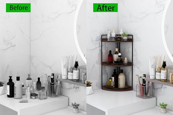 Dorhors Corner Bathroom Organizer Countertop, Vanity Counter Storage Shelf | 3 - Image 6