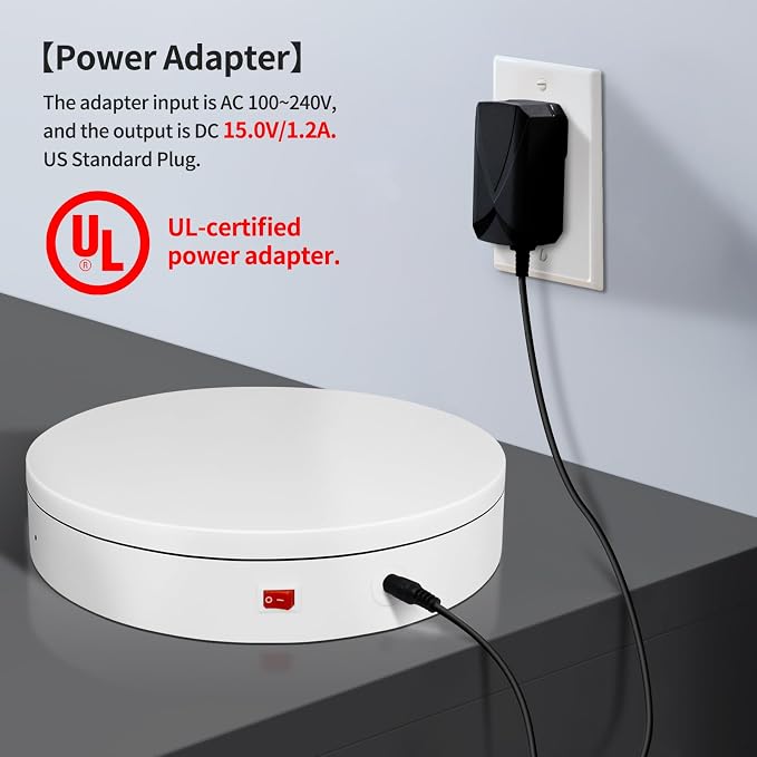 13.8Inch/35cm Remote 360 Rotating Platform, 400lbs Capacity Electric Motorized - Image 9