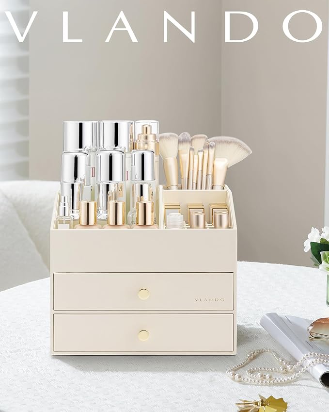 Vlando Makeup Organizer for Vanity, Large Capacity Countertop Organizer - Image 9