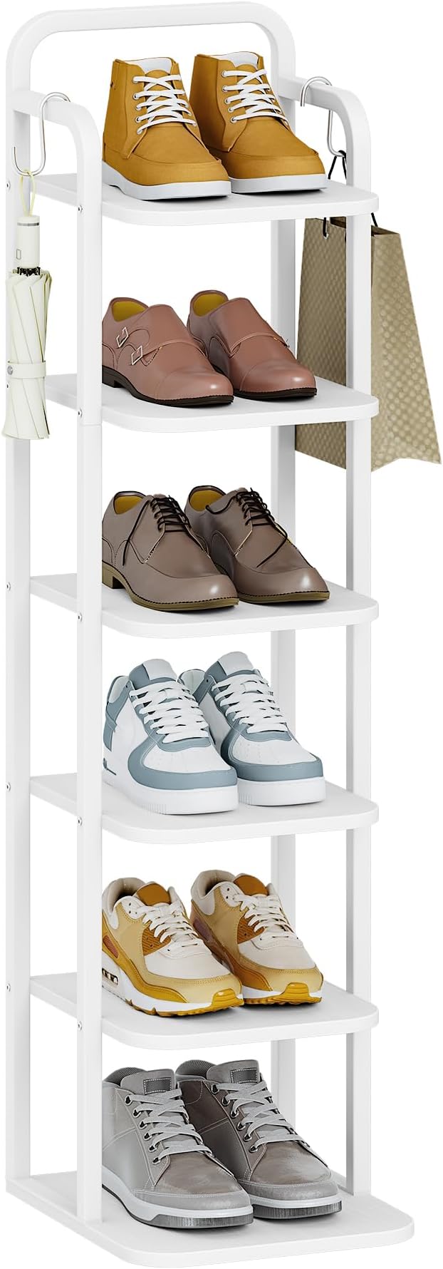 Hzuaneri 6 Tiers Vertical Shoe Rack, Narrow Shoe Tower, Tall Shoes Shelf - Image 9