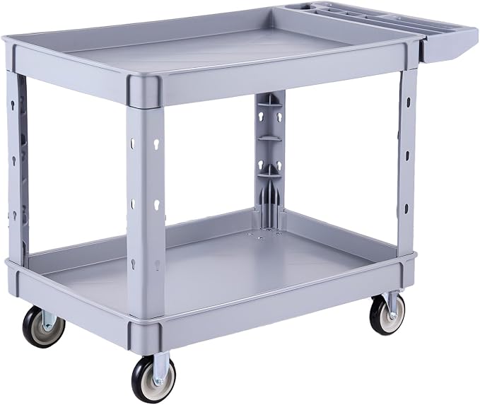 VEVOR Utility Cart, 550 lbs Capacity, 2 Tier Service Cart - Image 9