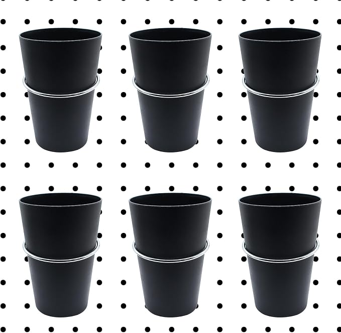 6 Set Pegboard Bins with Rings, Pegboard Cups Included, Pegboard Cup Holder - Image 7