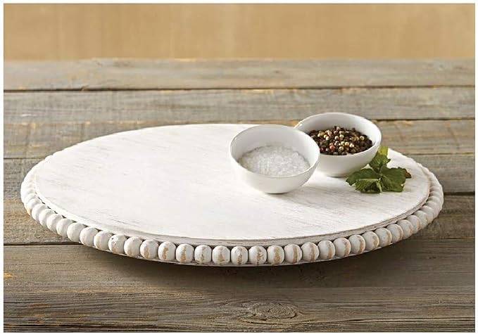White Beaded Lazy Susan - Image 2