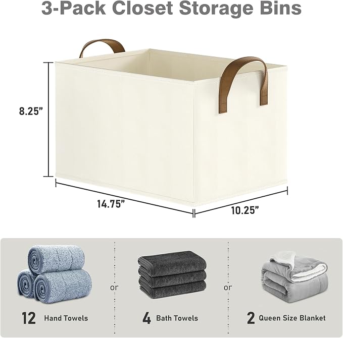Closet Storage Bins, Fabric Closet Organizers and Storage Basket - Image 7