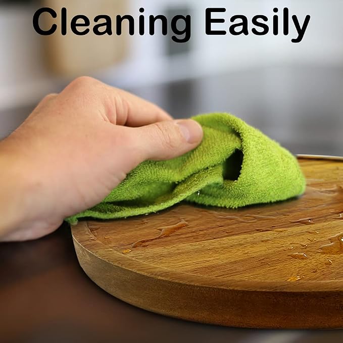 12" Acacia Wood Lazy Susan Organizer Kitchen Turntable - Image 6
