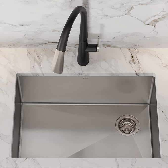 Kraus KHU111-25 Standart PRO 16 Gauge Undermount Single Bowl Stainless Steel - Image 24