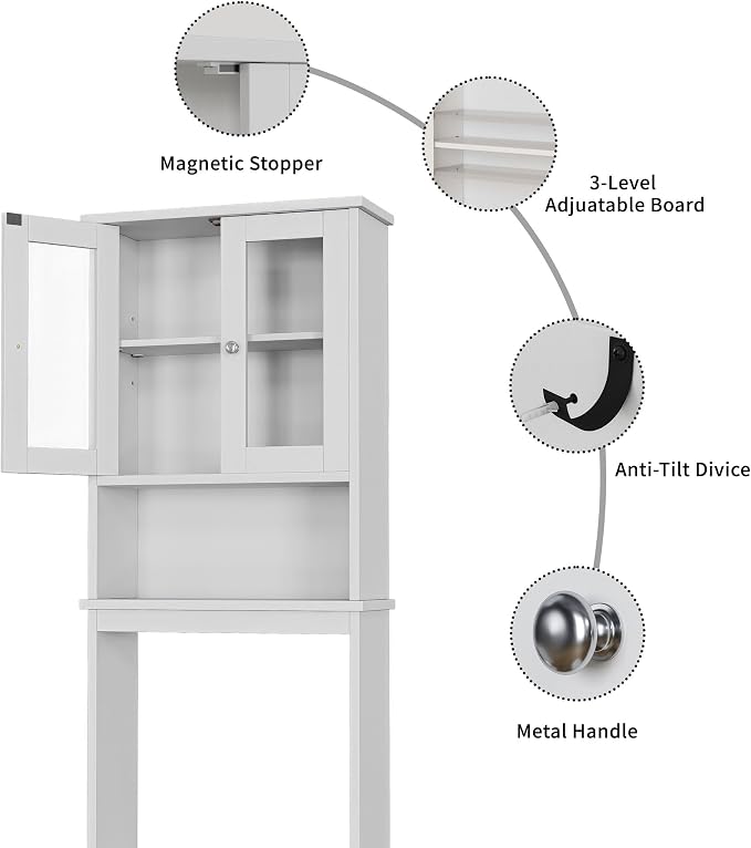 Shintenchi Over the Toilet Storage Cabinet, Bathroom Shelf Organizer - Image 7
