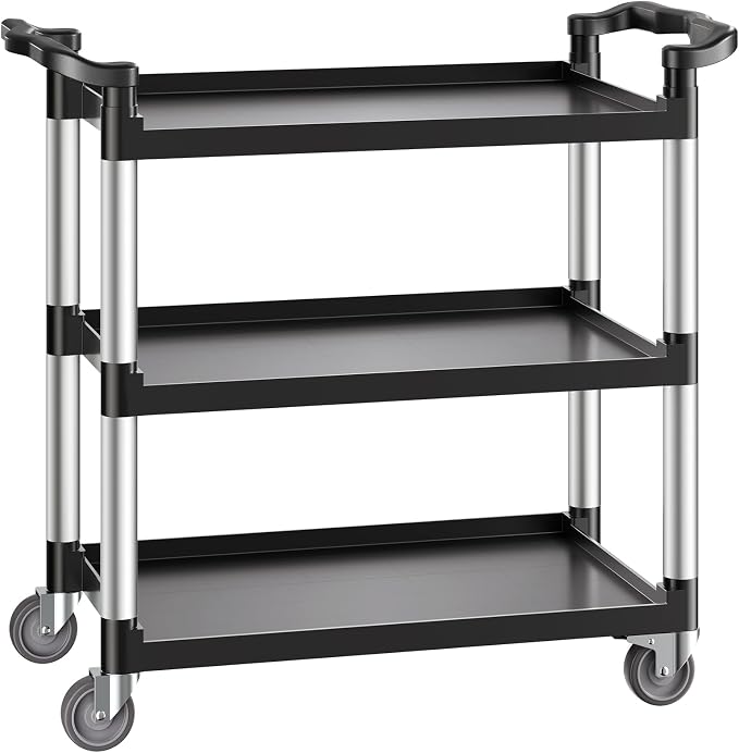 VEVOR Utility Cart, 330 lbs Load Capacity, 3-Tier Utility Plastic Cart - Image 9