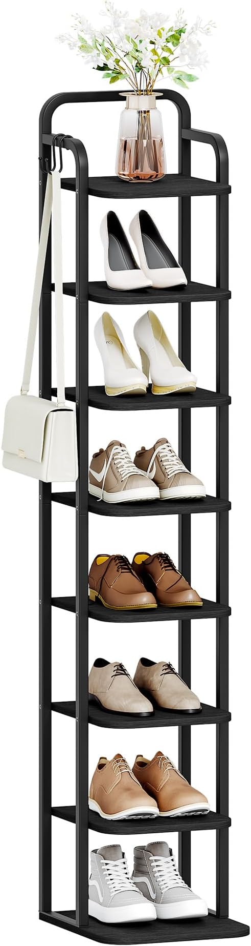 Hzuaneri 8 Tiers Vertical Shoe Rack, Narrow Shoe Tower, Tall Shoes Shelf - Image 9