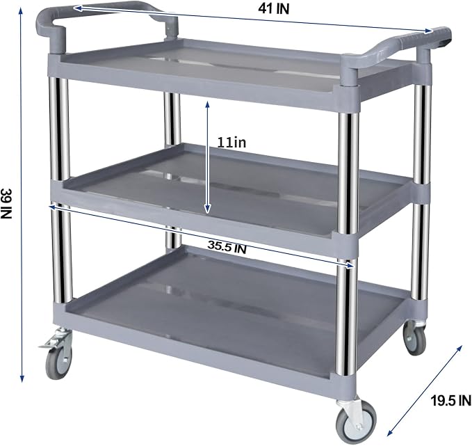 UNICOO 3-Tier Heavy Duty Rolling Utility Cart - Image 6