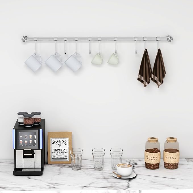 Audmore Kitchen Utensil Rack 2 PCS, 20.9” Pot & Pan Hanging Rack Wall Mount | - Image 6
