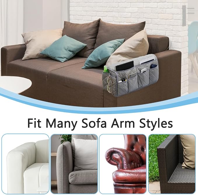 Sofa Armrest Organizer Non-Slip Arm Chair Bedside Caddy Storage Organizer - Image 7