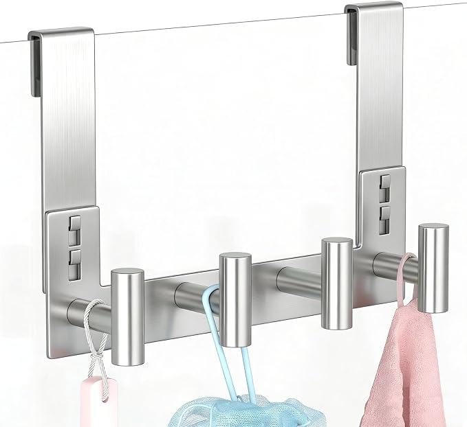 PMMASTO No-Drill Extra Long Shower Hooks, Fits 3/8" Thick Door, Heavy Duty - Image 5