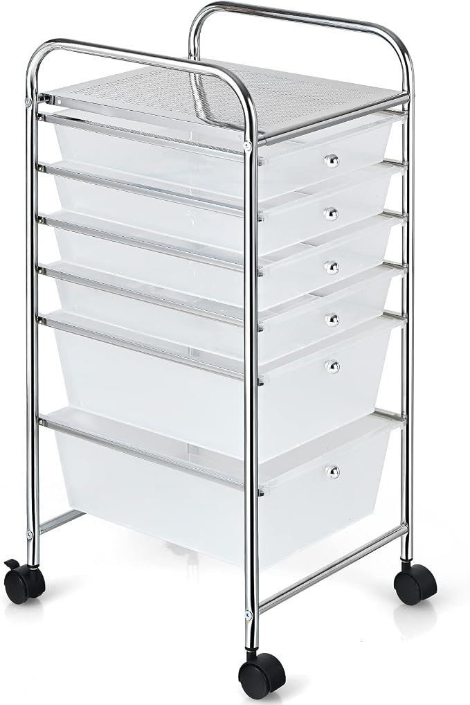 Giantex 6 Storage Drawer Cart Rolling Organizer Cart - Image 9