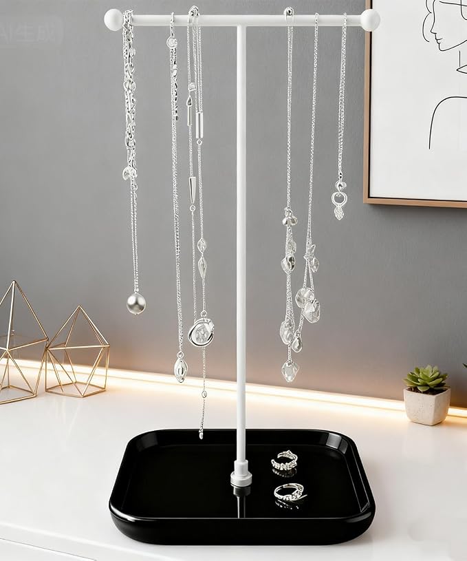 VROOMIUM Necklace Holder- Ceramic Base 1ft Height Jewelry Organizer Stand - Image 9