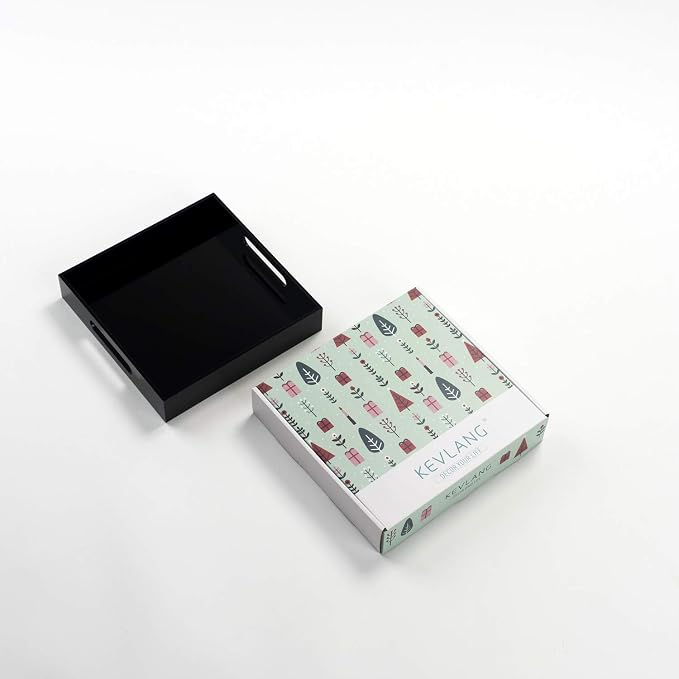Black Sturdy Acrylic Tray with Handles-8x8 Inch- Countertop Organizer Tray - Image 7