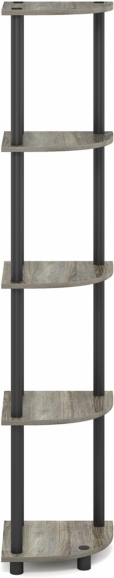 Furinno Turn-N-Tube Corner Shelf, 5-Tier Corner Bookshelf, Open Storage Shelves - Image 10