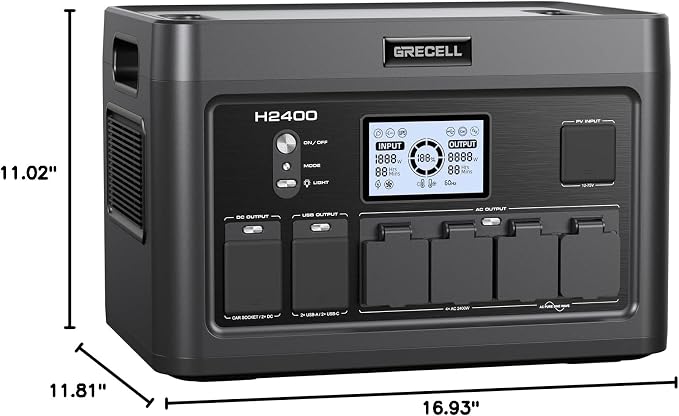 2400W Portable Power Station 1843Wh GRECELL Outdoor Solar Generator - Image 10