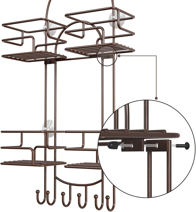 SRIWATANA Shower Caddy Organizer Hanging Over Head, Bathroom Shower Rack Hanger - Image 9