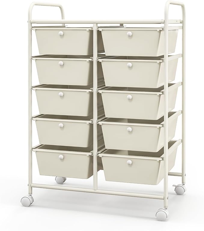 Giantex 10 Drawers Rolling Cart, Classroom Organizers, Storage Cart - Image 10