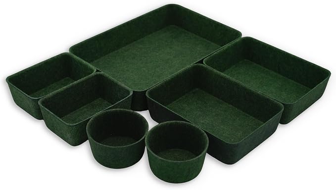 Welaxy Felt Desk Drawer Organizer Trays, 7-Piece Storage Bins - Image 7