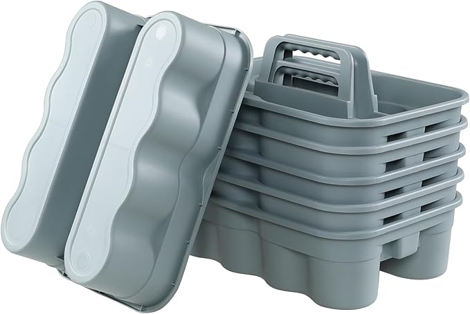 6-Pack Plastic Cleaning Storage Caddy, Cleaning Supply Carry Caddy - Image 7