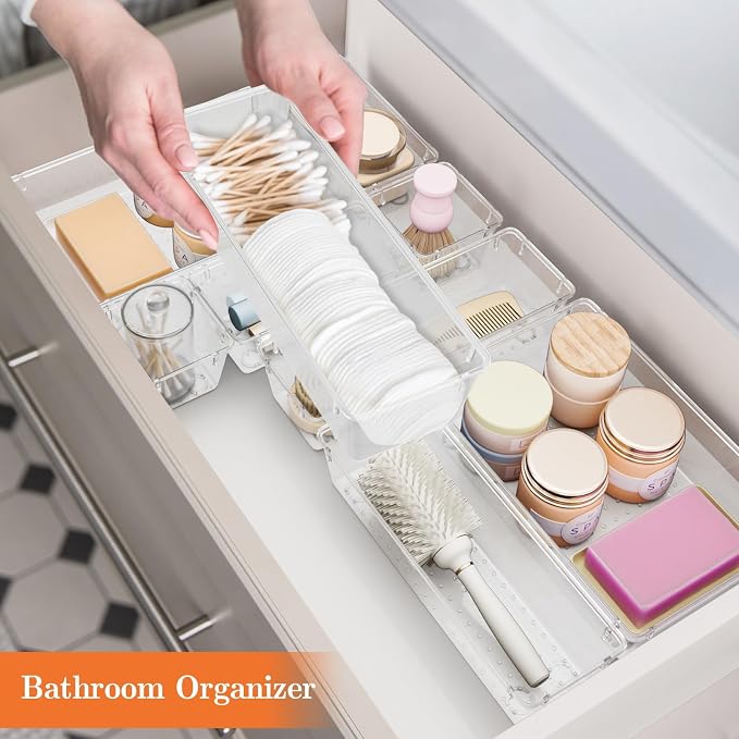 25 PCS Plastic Drawer Organizer Set, 4-Size Versatile Organizer Trays & storage - Image 6
