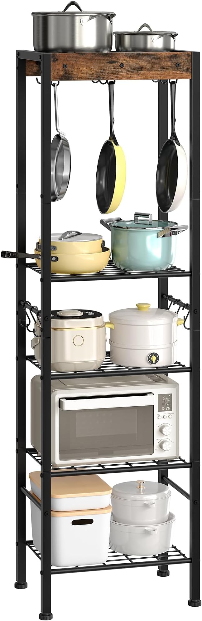 5-Tier Pot Rack, Floorstanding Pots and Pans Organizer, Kitchen Bakers Rack - Image 9