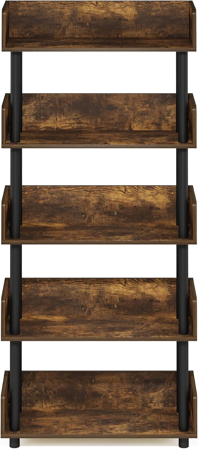 Furinno TURN-N-TUBE 5-Tier Display Shelf, Storage Shelves, Book Shelf, Open - Image 8