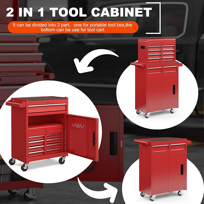 AirWire 5-Drawer Tool Chest, Rolling Tool Storage Cabinet - Image 7