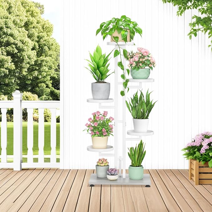 LASZOLA White 5 Tiered Plant Stand Indoors Heavy Duty Metal Rack, Sturdy Multi - Image 8