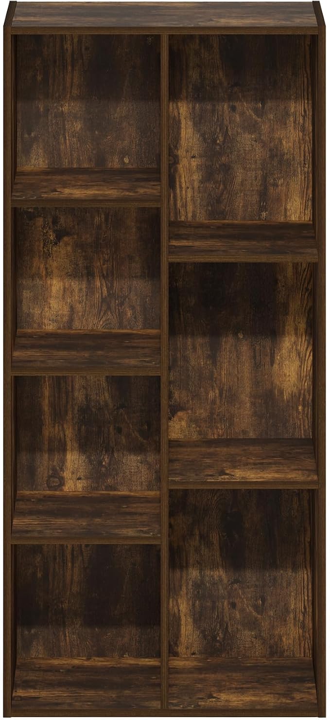 Furinno LUDER Book Shelf, 7-Cube Bookshelf, 9.4 x 19.5 x 41.7, - Image 7