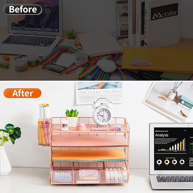 Lavatino 4-Tier Desk Paper Letter Tray Organizer - Image 7