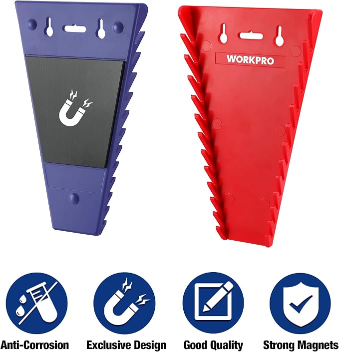 WORKPRO 4-Pack Magnetic Wrench Organizer, 12-Piece Wrench Holder Set - Image 9