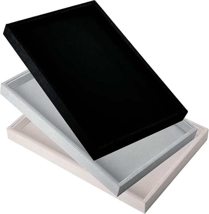 Mornajina 13.8" x 9.5" Velvet Jewelry Tray Jewelry Display Tray Flat Tray - Image 7