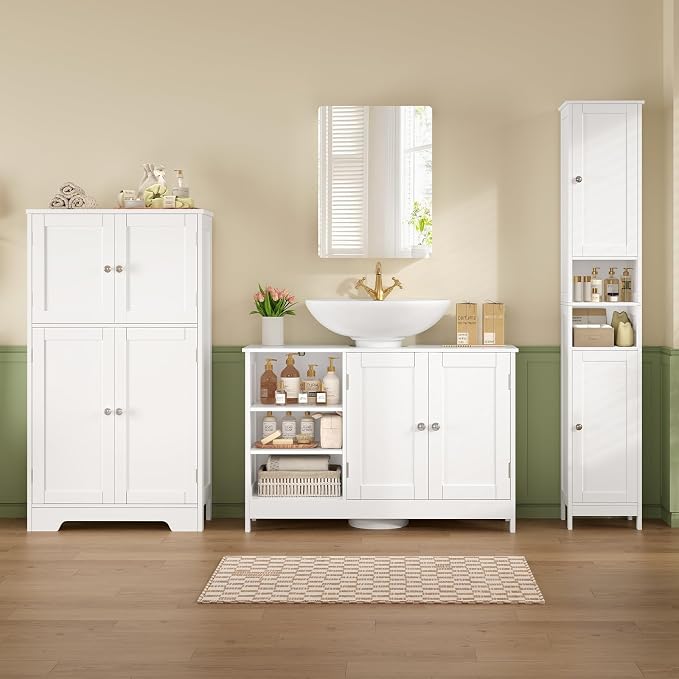TEENFON 35.4" Pedestal Sink Storage Cabinet - Image 8
