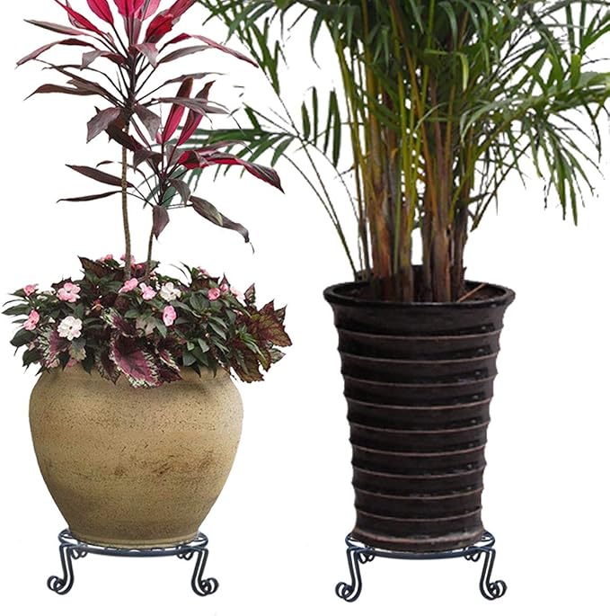 Brown Plant Stand for Flower Pot Heavy Duty Potted Holder Indoor Outdoor Metal - Image 7