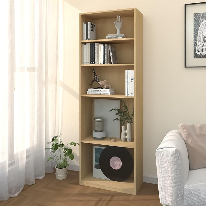CTESNE【2026 Adjustable Shelves 5-Tier Bookcase, 71 inches, Wooden Open Display - Image 9