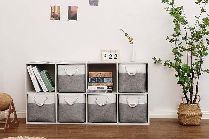 Cube Storage Bins, 6 Pack Collapsible Fabric Storage Cubes, 11 Inch Cube - Image 6