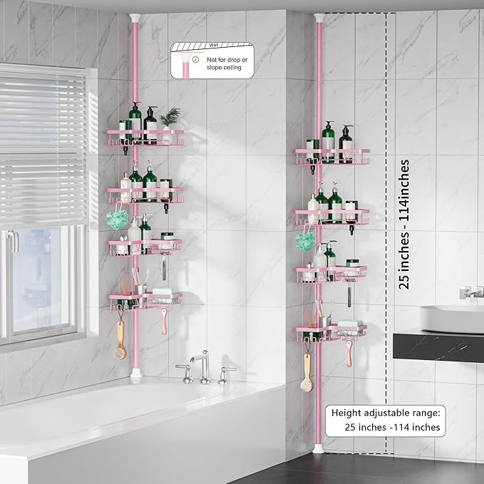 DAOYA Corner Shower Caddy Tension Pole - Image 6