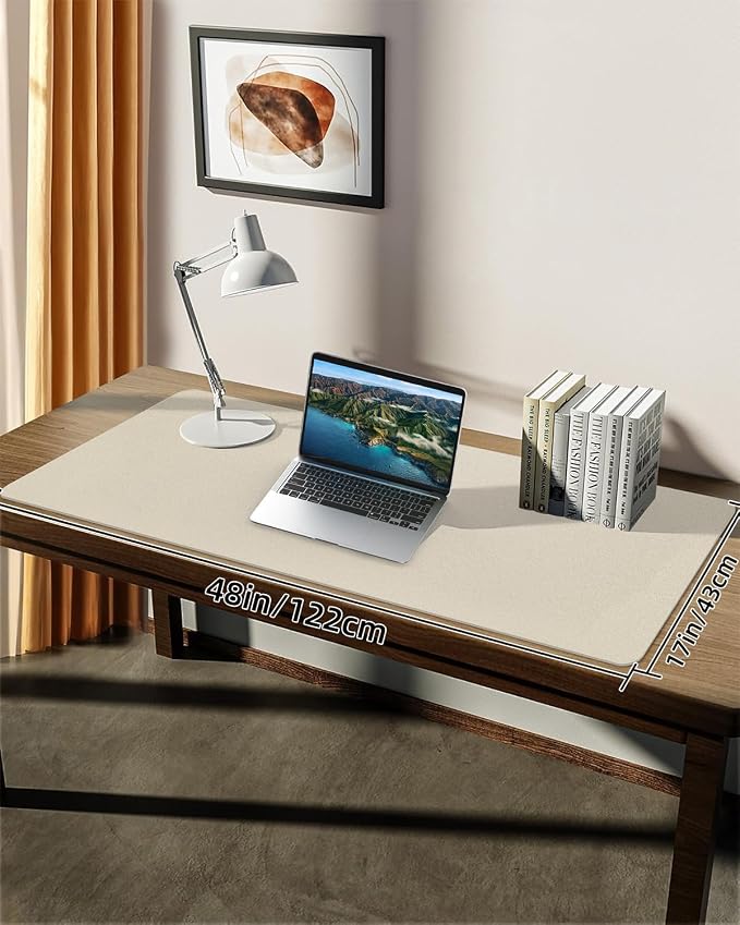 Leather Desk Pad Protector, Office Desk Mat, Large Mouse Pad, Non-Slip Desk - Image 7