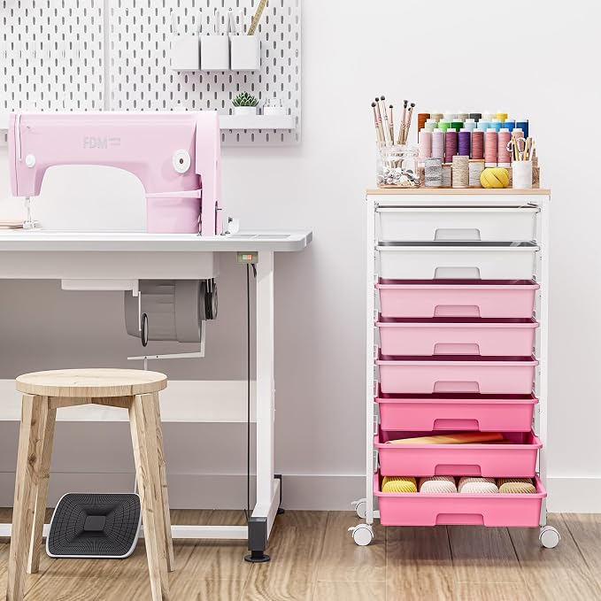 Rolling Cart with Drawers, Craft Storage, Teacher Cart, Storage Cart on Wheels - Image 9