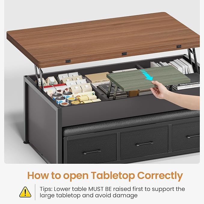 Itaar Lift Top Coffee Table Set, Center Table - Image 8