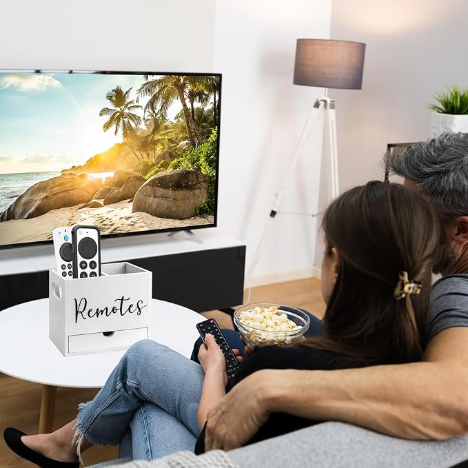 Remote Control Holder, 2 Slot Wooden TV Remote Holder - Image 6
