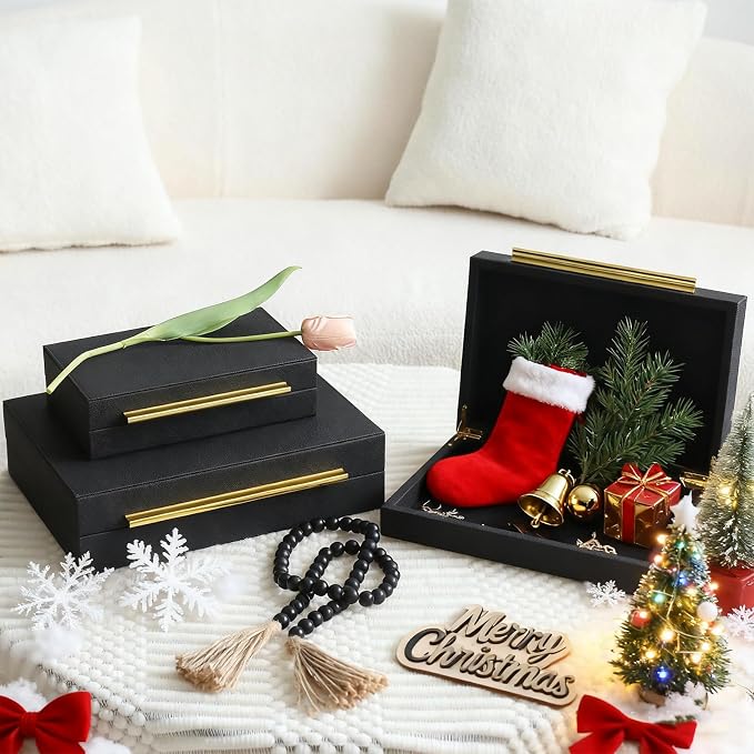 Faux Shagreen Leather Jewelry Storage Boxes Set of 3 - Image 10