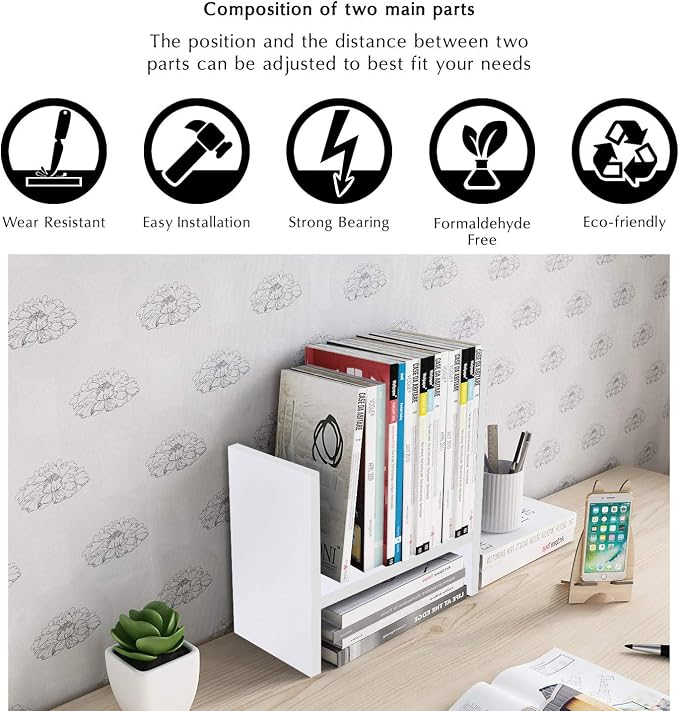 Jerry & Maggie Desktop Organizer Office Storage Rack Adjustable Wood Display - Image 9