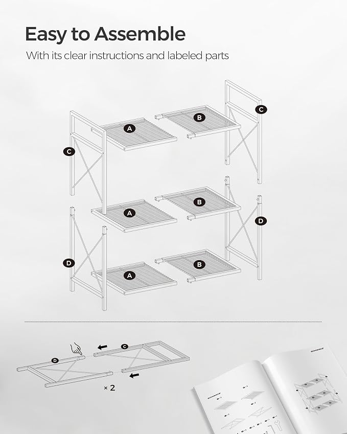 SONGMICS 3-Tier Metal Storage Rack - Image 7