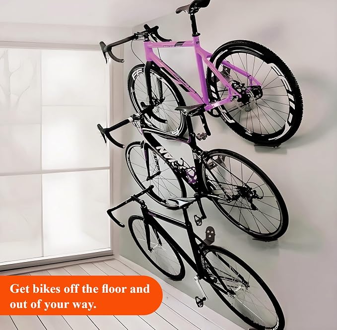 Bike Pedal Hanger Wall Mount, Heavy Duty Horizontal Bike Rack - Image 7